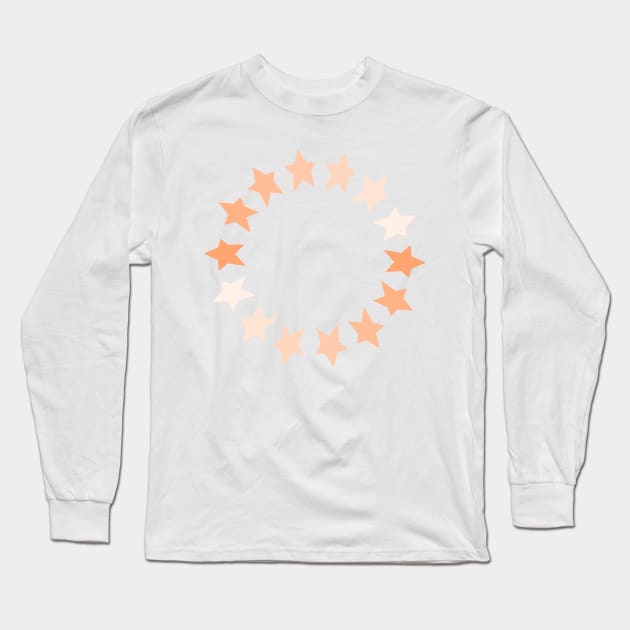 Peach Fuzz Star Circle Graphic Long Sleeve T-Shirt by ellenhenryart